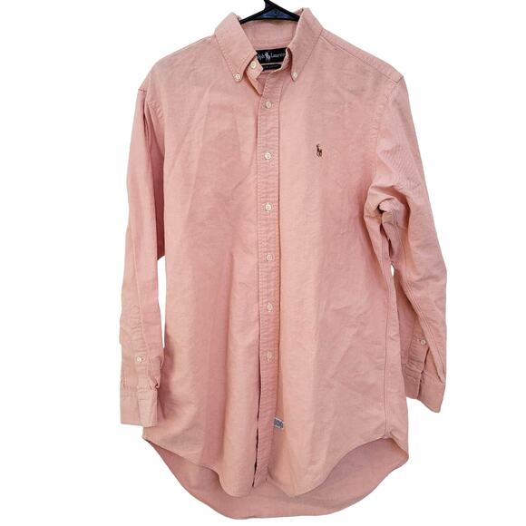 Ralph Lauren Button Up Oxford Shirt Long Sleeve Heathered Pink Men Sz 15 1/2 32 - Picture 7 of 7